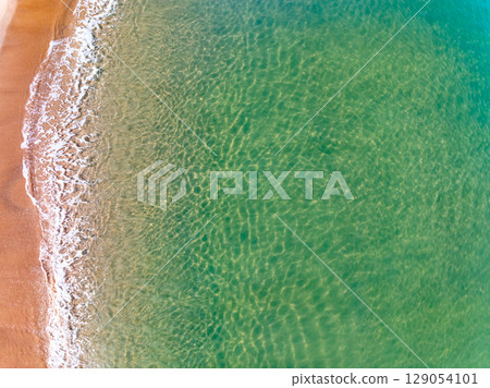 Top view Beach sand in summer season 129054101