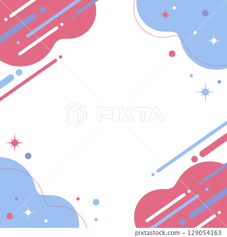 Sparkling, fluffy, seamless geometric pattern in Y2K Harajuku style, red, blue, and white. 129054163