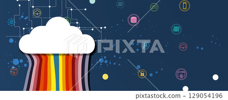Cloud bstract concept technology background and network security Cloud bstract concept technology background and network security 129054196