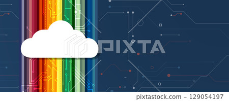 Cloud bstract concept technology background and network security 129054197