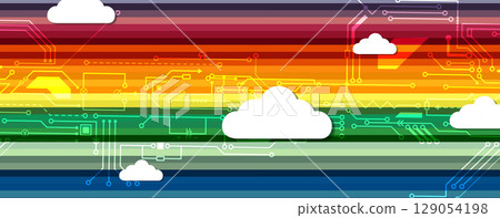 Cloud bstract concept technology background and network security Cloud bstract concept technology background and network security 129054198
