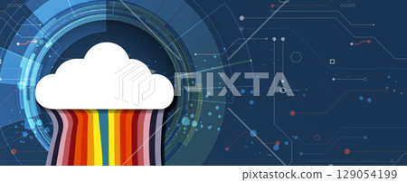 Cloud bstract concept technology background and network security Cloud bstract concept technology background and network security 129054199