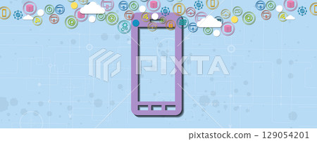 Cloud bstract concept technology background and network security 129054201