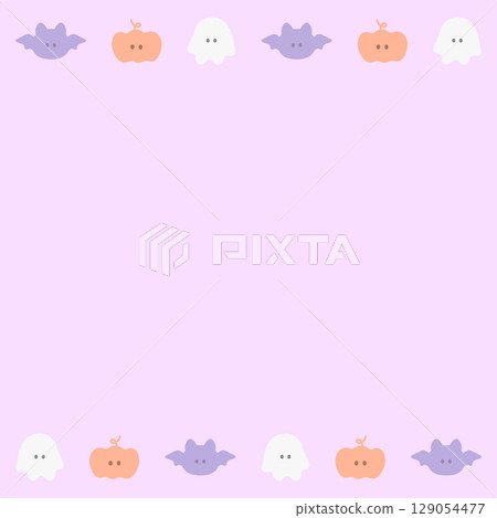 可愛的萬聖節框架粉紅色 129054477