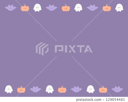 Cute Halloween Frame 4:3 Purple 129054481