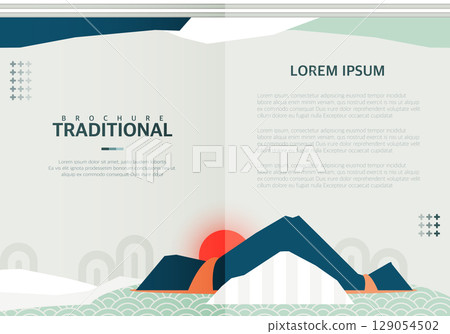 Korean Traditional Brochure Design Illustration Korean Traditional Brochure Design Illustration 129054502