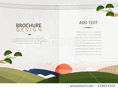 Korean Traditional Brochure Design Illustration Korean Traditional Brochure Design Illustration 129054504