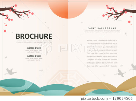 Korean Traditional Brochure Design Illustration 129054505