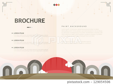 Korean Traditional Brochure Design Illustration 129054506