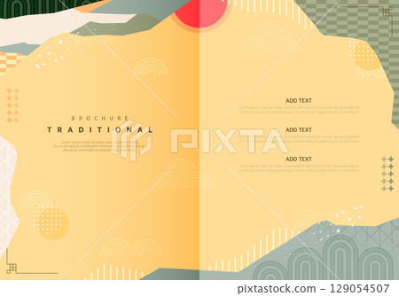 Korean Traditional Brochure Design Illustration Korean Traditional Brochure Design Illustration 129054507