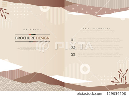 Korean Traditional Brochure Design Illustration Korean Traditional Brochure Design Illustration 129054508