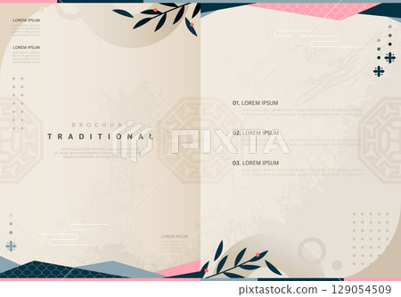 Korean Traditional Brochure Design Illustration 129054509