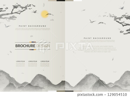 Korean Traditional Brochure Design Illustration Korean Traditional Brochure Design Illustration 129054510