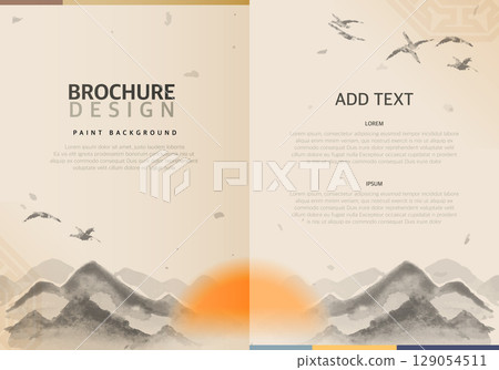 Korean Traditional Brochure Design Illustration 129054511