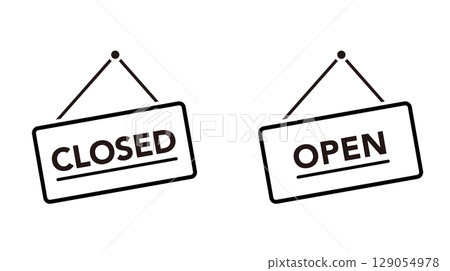 開啟和關閉的標誌圖示集 開啟和關閉的標誌圖示集 129054978