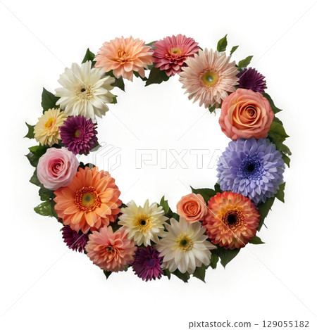 Beautiful flower wreath 129055182