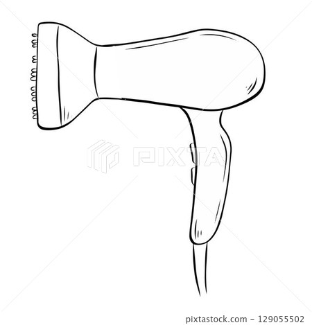 hair dryer for curl hair Salon composition. Vector graphic line ink illustration. icon vector eps trendy design template logo signage illustration clip art for package, holiday design, fabric and hair dryer for curl hair Salon composition. Vector graphic line ink illustration. icon vector eps trendy design template logo signage illustration clip art for package, holiday design, fabric and 129055502