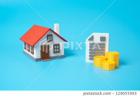 House and contract. Building project, design project. Real estate investment. Custom home planning. Planning approval. Architecture budget. 129055993