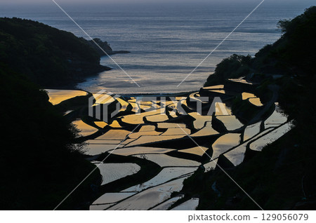Spectacular views of the Genkai Sea: Hamanoura Rice Terraces Spectacular views of the Genkai Sea: Hamanoura Rice Terraces 129056079