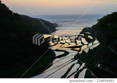 Spectacular views of the Genkai Sea: Hamanoura Rice Terraces Spectacular views of the Genkai Sea: Hamanoura Rice Terraces 129056081