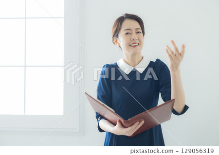 Portrait of a middle-aged woman Portrait of a middle-aged woman 129056319