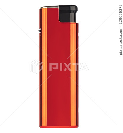 Classic lighter in red color, white insulated background. Classic lighter in red color, white insulated background. 129056372