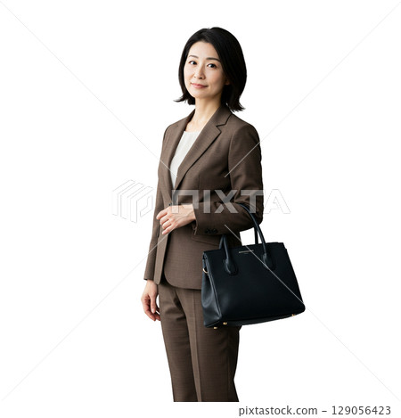 穿著西裝的女商人 穿著西裝的女商人 129056423