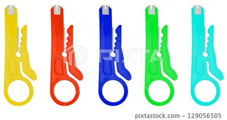 wire insulation stripping knife. on white background in insulation wire insulation stripping knife. on white background in insulation 129056505