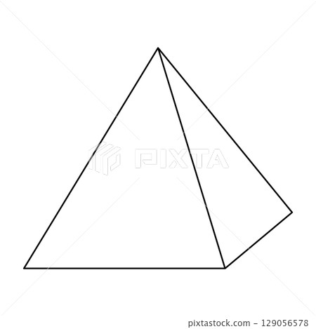 Vector illustration of a square pyramid shape Vector illustration of a square pyramid shape 129056578