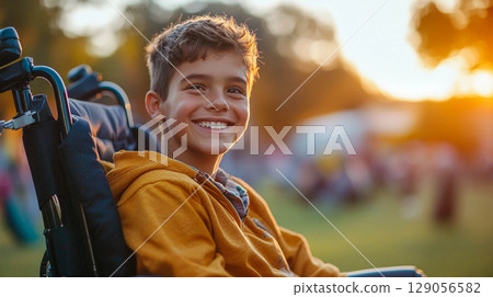 boy, wheelchair, people 129056582