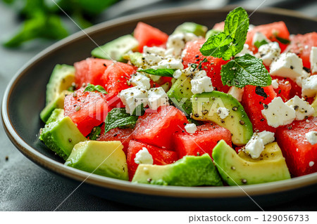 salad, avocado, food 129056733