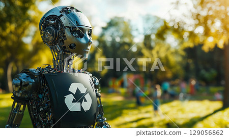 robot, park, arrows 129056862