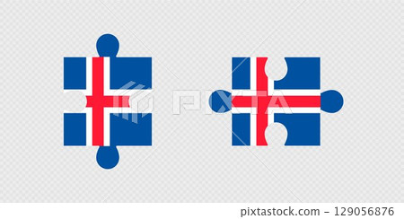 Puzzle Pieces with Iceland Flag. Puzzle Pieces with Iceland Flag. 129056876