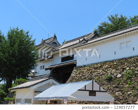 歷史悠久的和歌山城是和歌山縣的象徵,矗立在虎風山上,是紀州德川家族的城堡,白色的城牆映襯著藍天。 歷史悠久的和歌山城是和歌山縣的象徵,矗立在虎風山上,是紀州德川家族的城堡,白色的城牆映襯著藍天。 129057277