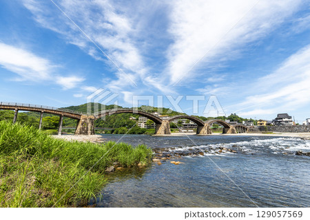 One of Japan's three most famous bridges, Kintaikyo Bridge, Iwakuni City, Yamaguchi Prefecture 129057569
