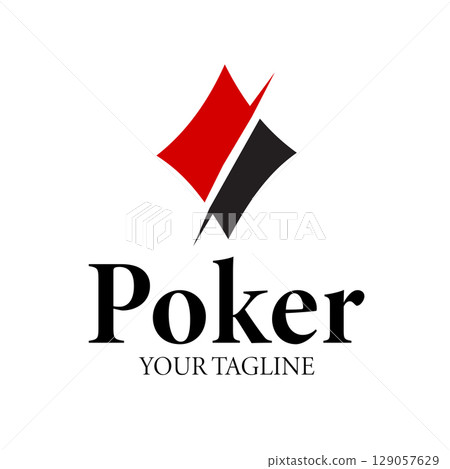 Red and Black Diamond Symbol Design: Minimalist Vintage Vector Logo Illustration for Playing Cards Red and Black Diamond Symbol Design: Minimalist Vintage Vector Logo Illustration for Playing Cards 129057629