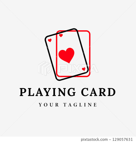Minimalist Playing Card Design Vector Logo Illustration for Casino, Card Game, Poker themed brands 129057631