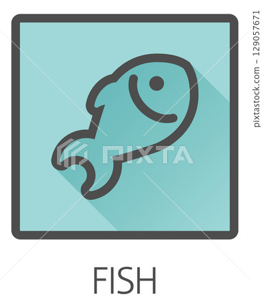 Fish Seafood Food Icon Concept 129057671