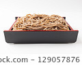 Zaru Soba Noodles Served in a Traditional Tray 129057876