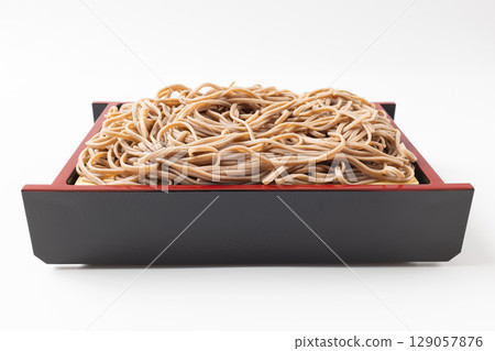Zaru Soba Noodles Served in a Traditional Tray Zaru Soba Noodles Served in a Traditional Tray 129057876