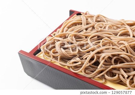 Zaru Soba Noodles Served in a Traditional Tray Zaru Soba Noodles Served in a Traditional Tray 129057877