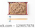 Zaru Soba Noodles Served in a Traditional Tray 129057878