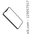 3D illustration of a smartphone with a white screen 129057917