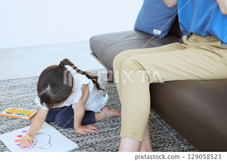 Children's hand-drawn illustrations drawn with free imagination 129058523