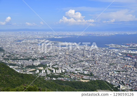 View of the Higashinada Sea, Ashiya, and Osaka from Mount Maya's Kukuseidai Observatory 129059126