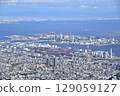 從摩耶山國際台眺望台眺望六甲道、神戶製鋼所神戶線材工廠和六甲島 129059127