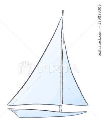 simple yacht illustration simple yacht illustration 129059309