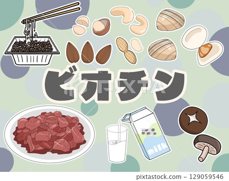 Biotin image illustration (with background) (Japanese) Biotin image illustration (with background) (Japanese) 129059546