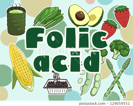 Folic acid image illustration (with background) (English) 129059551