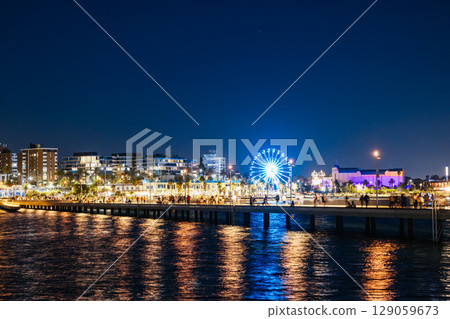 St Kilda Pier at Night in Melbourne Australia 129059673
